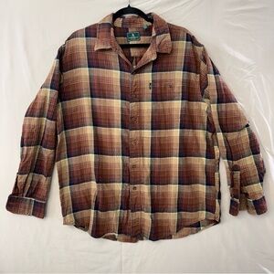 G.H. Bass & Co. Men's Plaid Button Down Flannel Shirt, Size XL, 100% Cotton